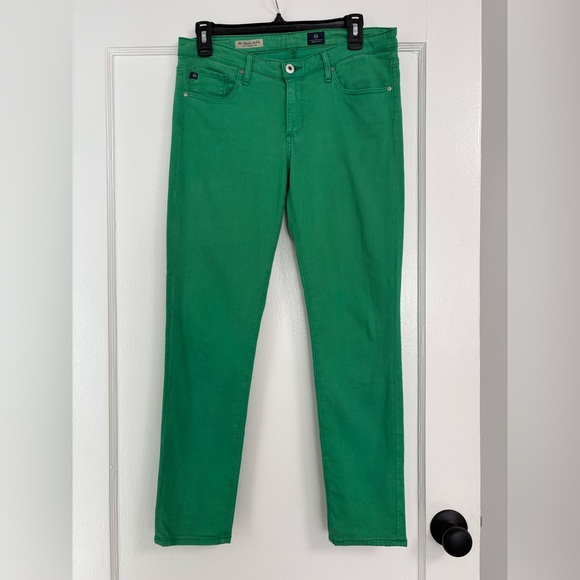 Ag Adriano Goldschmied Denim - AG Adriano Goldschmied the Stevie Ankle Jeans Slim Straight Size 29 Kelly Green